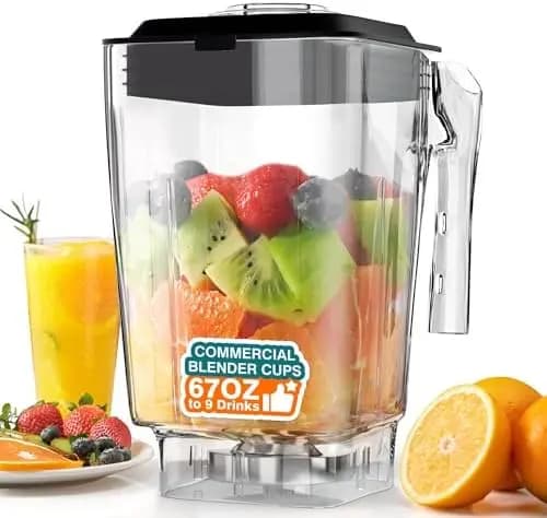 Bicchieri per frullatore serie WantJoin 8001 – Bicchieri di ricambio in plastica silenziosi e resistenti per uso commerciale