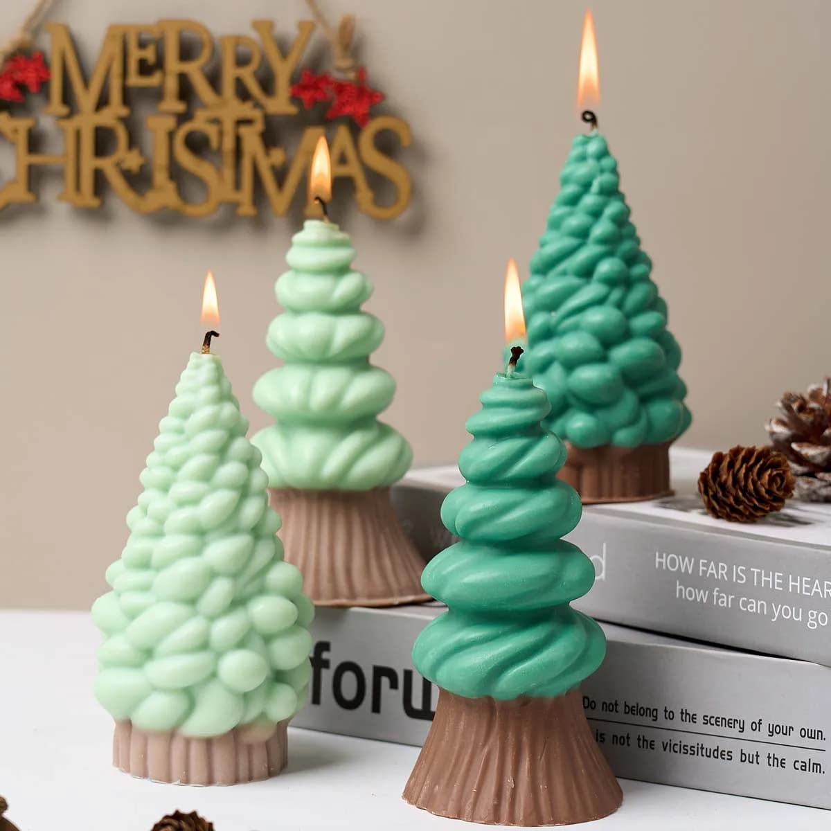 Christmas Ornaments Silicone Candle Mold DIY Christmas Tree Aromatherapy Soap Plaster Resin Craft Casting Molds Home Holiday Dec