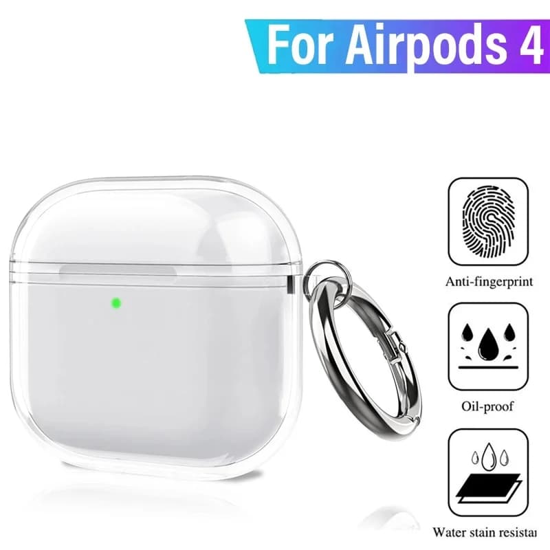 TPU Transparent Protective Cover For Apple AirPods 4 Shockproof Earphone Case For AirPods 4th Generation With Hook Accessories