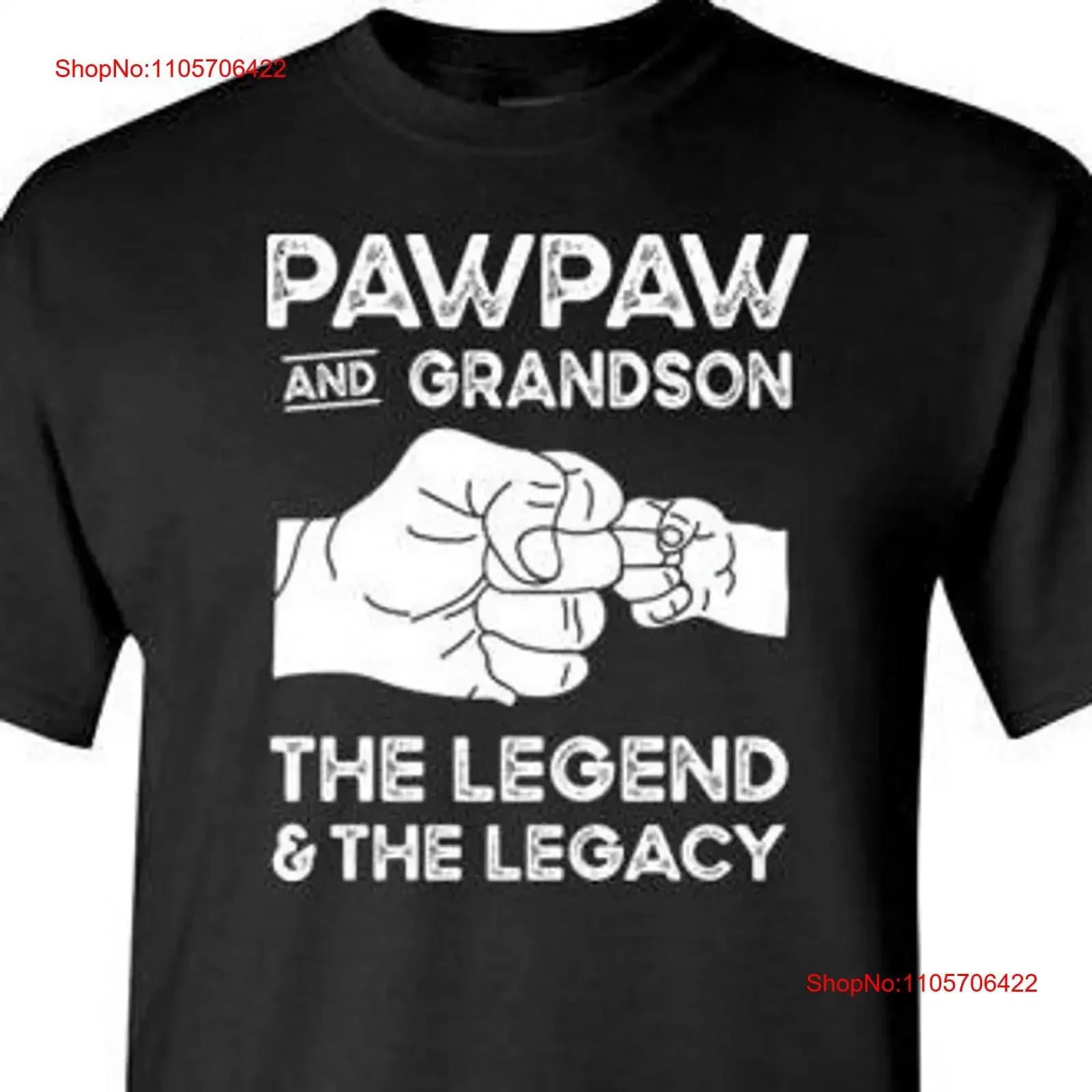 Pawpaw and Grandson the Legend Legacy T Shirt for Men Boys Matching Christmas vintage Washed designer clothes fashion Stretched