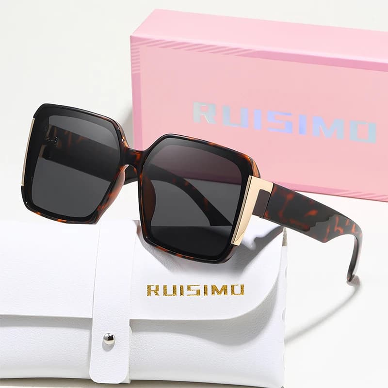 RUISIMO Square Gradient Sunglasses Women Men Vintage Fashion Brand Sun Glasses Revelry Party Travel Male Female Glasses UV400