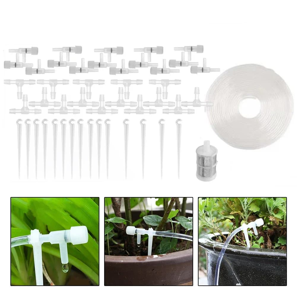 Garden drop irrigation kit Transparent pipe for irrigation for potted plants with set of adjustment valves Drop irrigation