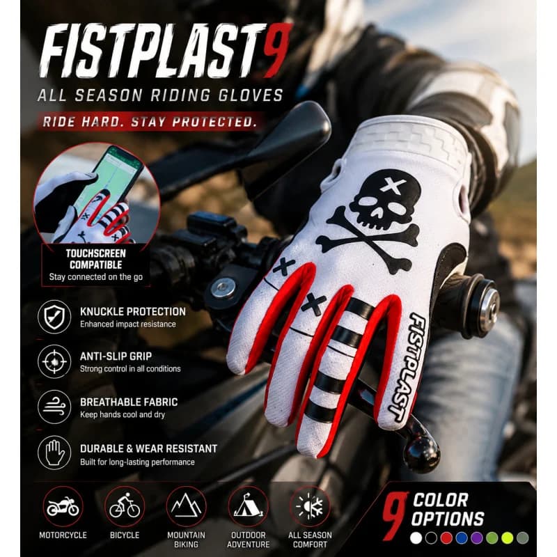 Guanti da Moto con Touchscreen a 9 Colori, Guanti Integrali per Fuoristrada