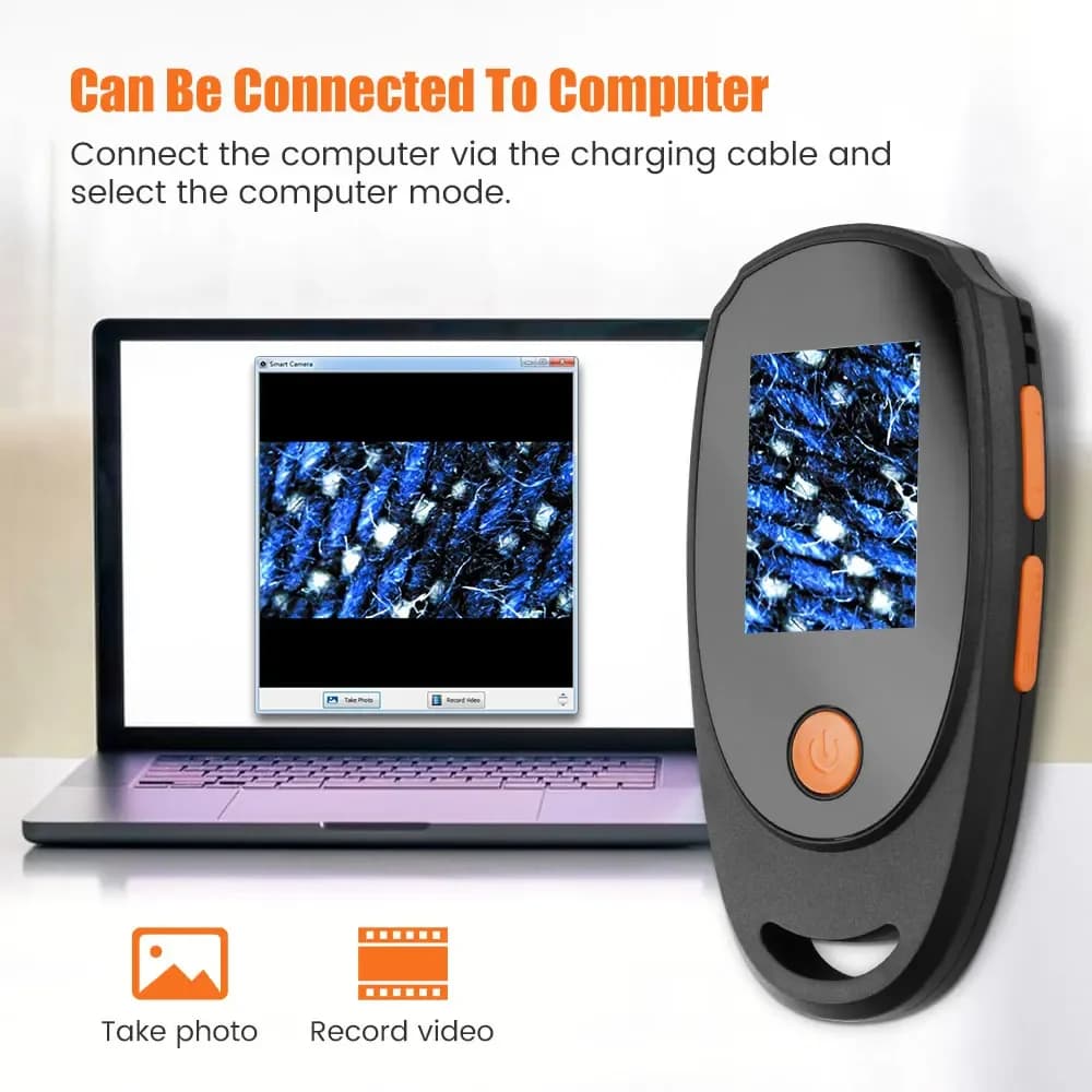 Dermatoscopio Analizzatore Cutaneo Digitale con Fotocamera Microscopio WiFi Wireless per Rilevamento Elettronico del Cuoio Capelluto, Lente d'Ingrandimento per Pori e Viso