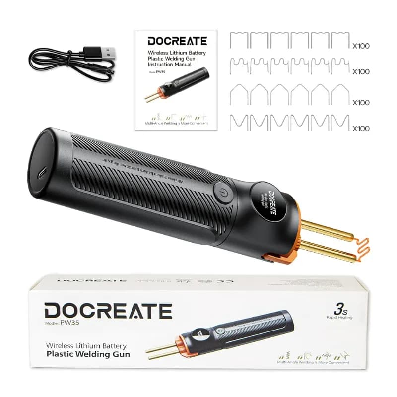 Wireless Plastic Welding Gun Fast Heating 590 Degree With 200PCS Welding Needles and LED Lighting for Car Motorcycle Maintenance