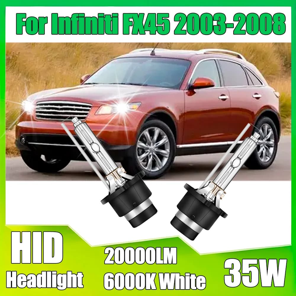 2 fari allo xeno HID 6000K bianchi 35W Plug and Play 20000LM luci anteriori auto 12V 24V per Infiniti FX45 2003-2008