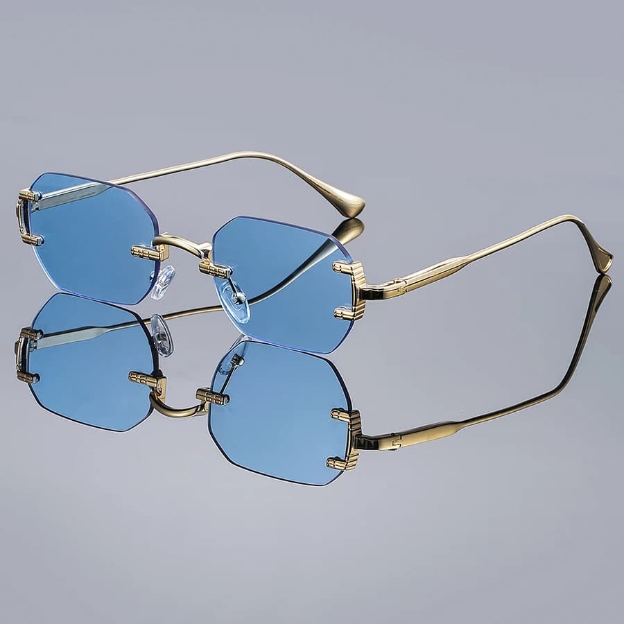 Retro Pure Color Fashion Luxury Mini Frame Metal Glasses Protection Unisex Beach Vacation Street Style Photography Glasses