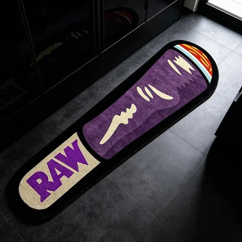VIKAMA Creative Hand Cigarette Shaped Carpet Soft Non-Slip Bedroom Bedside Blanket Living Room Porch Mat Home Decoration