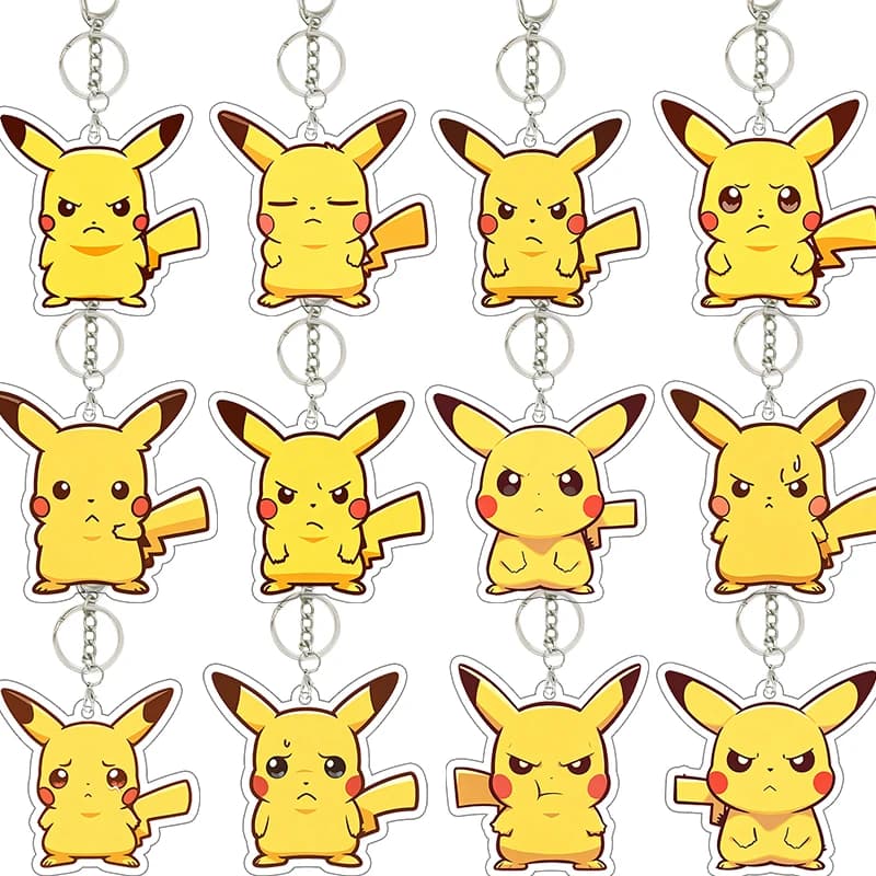 Pikachu Pocket Monsters Acrylic Keychain Kawaii Bag Wallet Expression Pendant Cartoon Surrounding Decoration Girlfriend Gifts