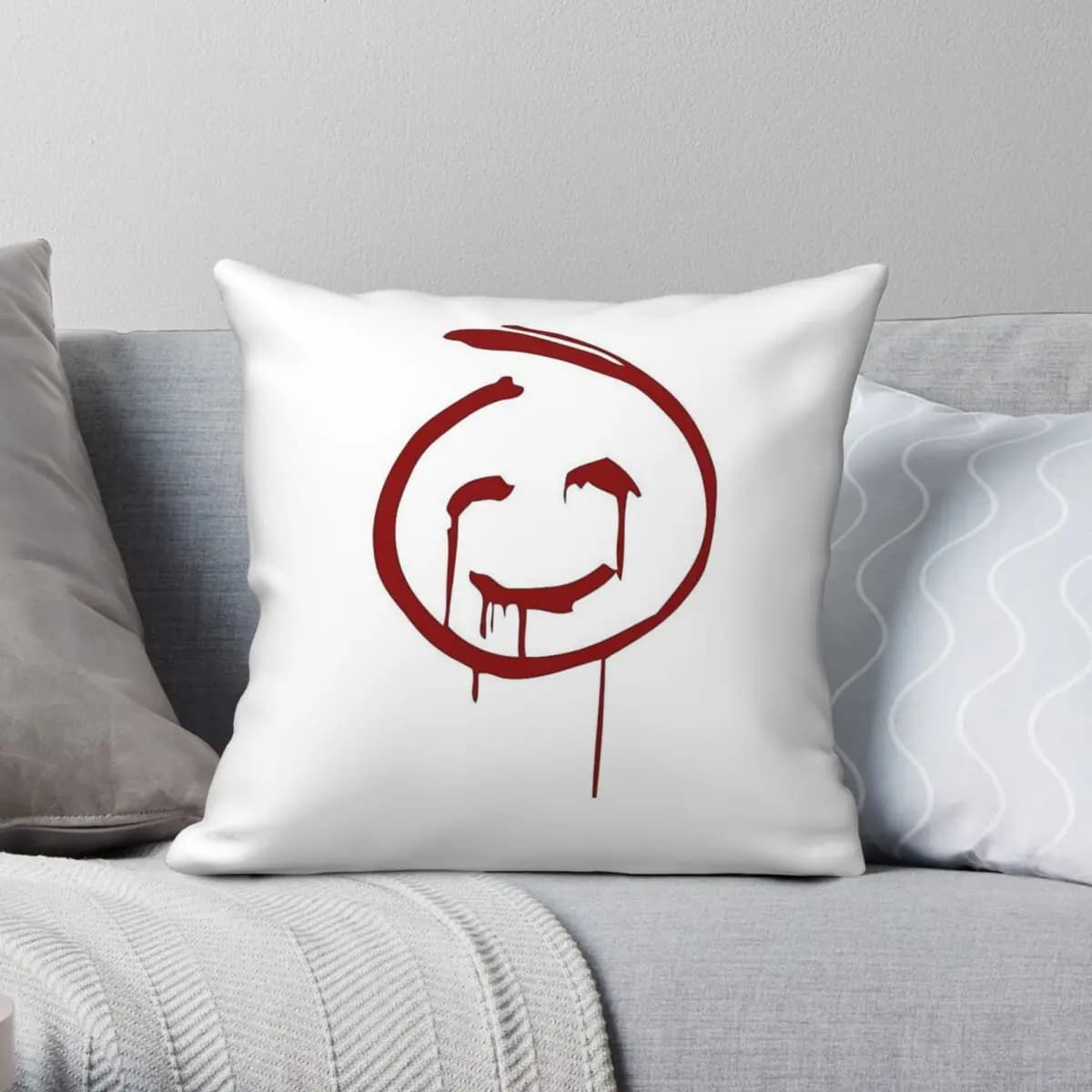 The Mentalist Red John Logo Square Pillowcase Polyester Linen Velvet Creative Zip Decor Sofa Seater Cushion Cover