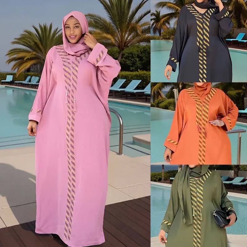 Abaya Jalabiya Woman Eid Dresses Saudi Long Dresses Hijab Islam Abaya Scarf Ramadan Morocco Dubai Caftano