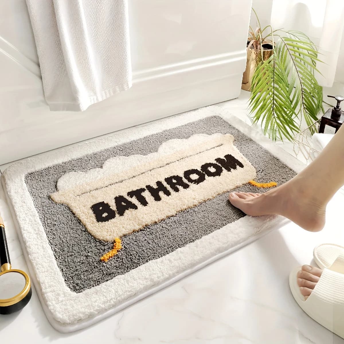 Tappetino da bagno assorbente con decorazioni natalizie - Tema bagno, design vasca da bagno