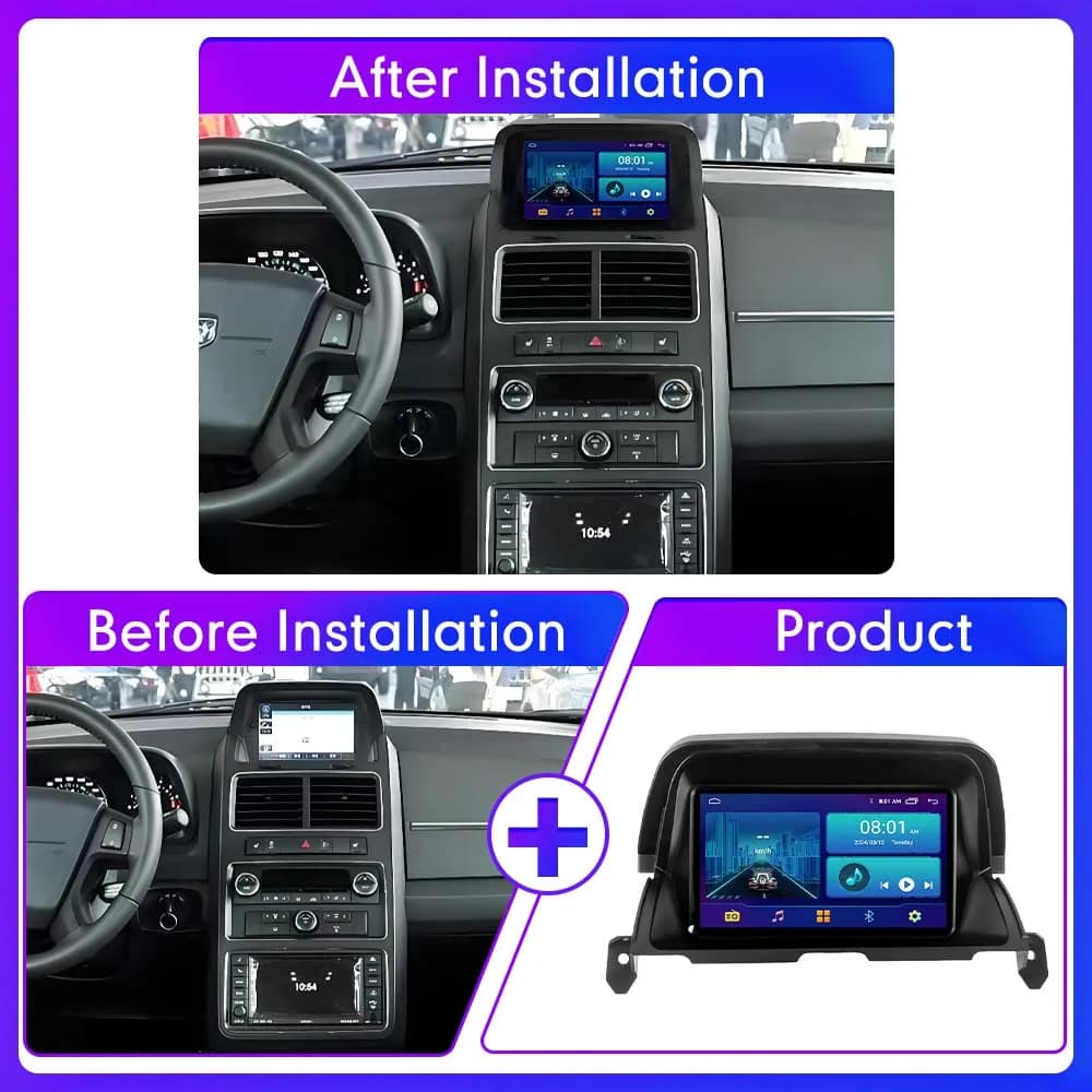 Lettore video multimediale per autoradio da 8 "per Dodge Journey 2009-2011 2Din Navigazione GPS Audio Stereo CarPlay Android Auto