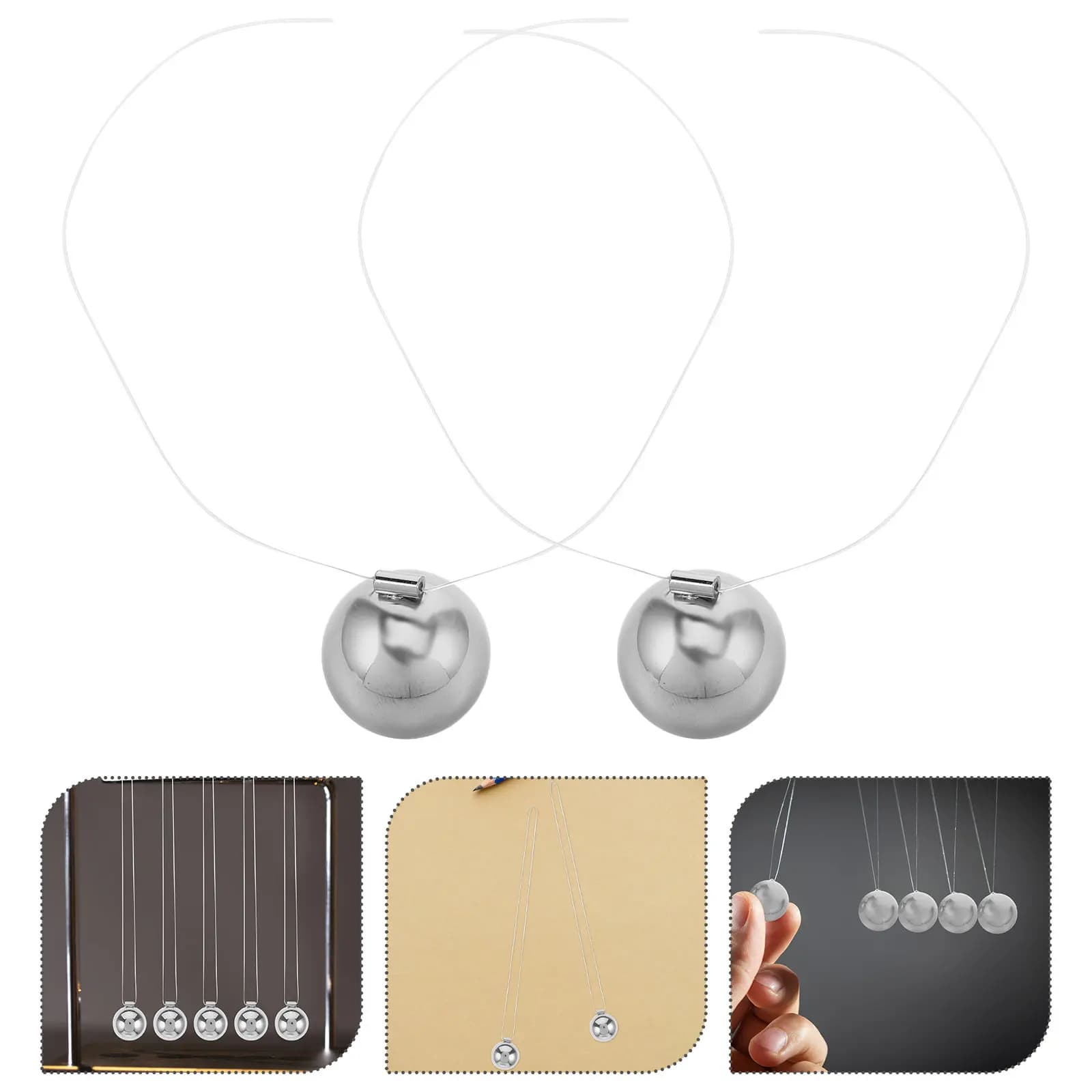 Set di 5 Sfere in Acciaio Inox da 18mm per Sperimenti di Fisica, Decorazione da Scrivania, Gadget Scientifico
