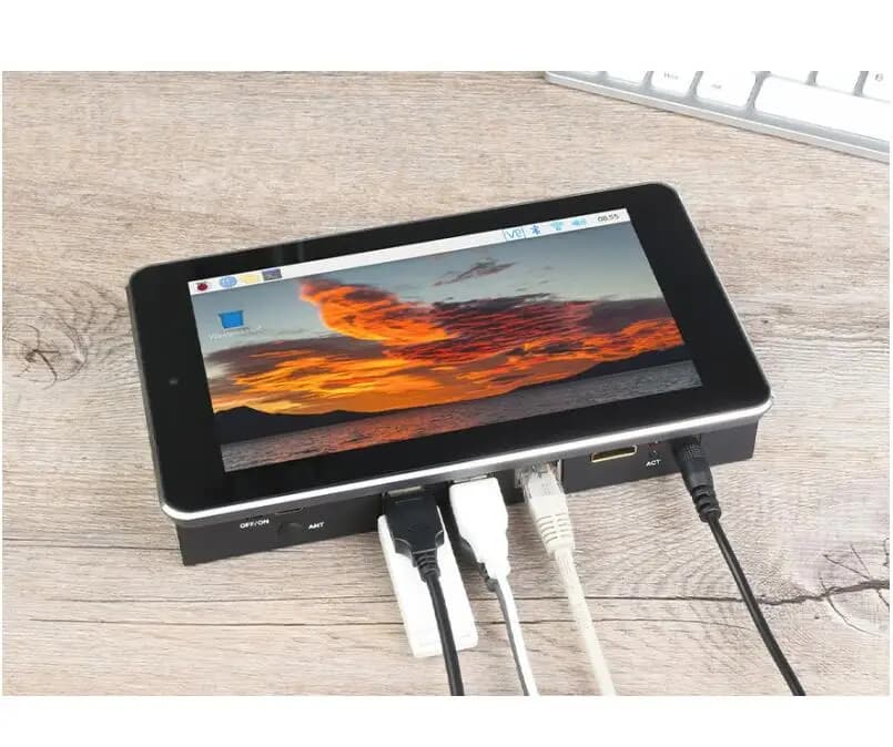 Kit all-in-one touch screen da 7′′ progettato per Raspberry Pi CM4, fotocamera da 5 MP, custodia in alluminio