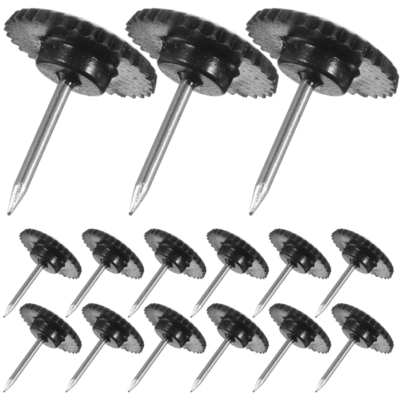 100 Black Plastic Spots Parts for Boxes, Maps, Photo Displays, Wall Decorations, Office Supplies