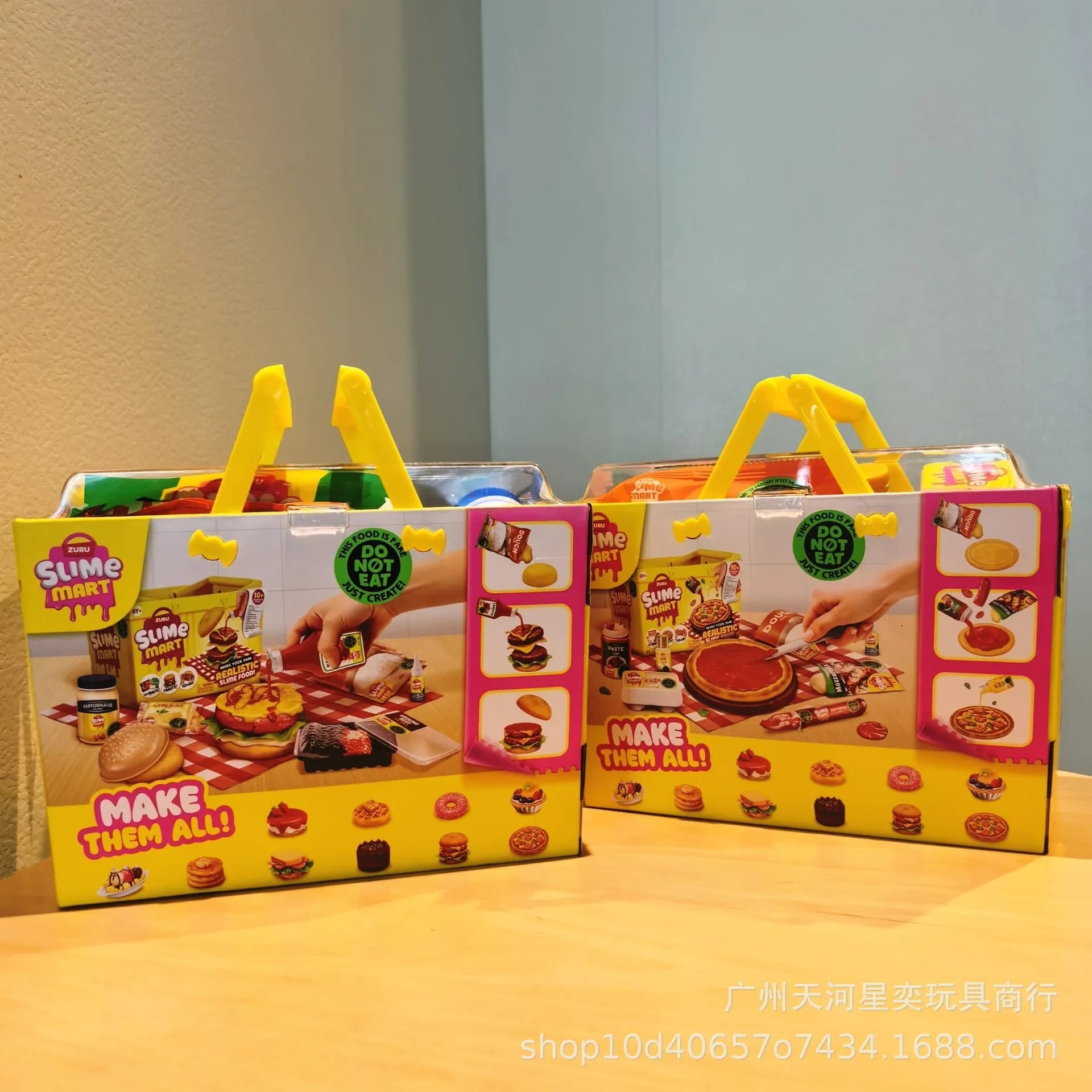 Kit Giocattolo Fai-da-Te HOT Zuru Slime Mart con Cestino, Ingredienti Realistici per Slime a Forma di Hamburger e Pizza, Regalo per Bambini e Bambine