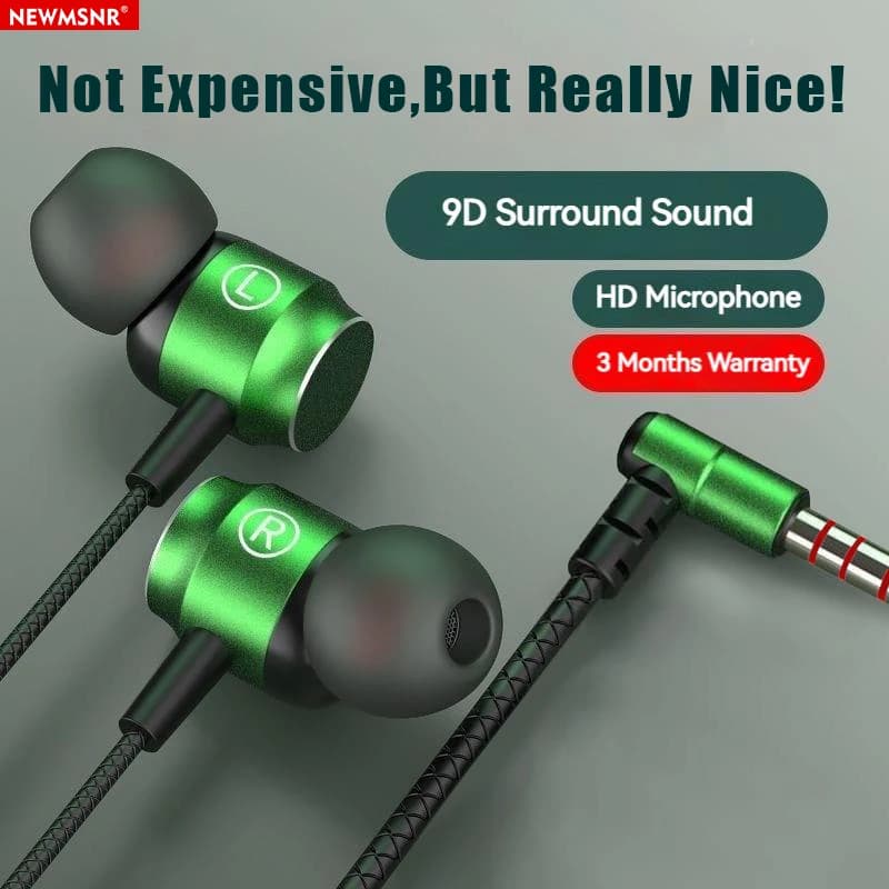 Digital Chip, 3.5mm Jack AUX, In-Ear Gaming Headphones with Low 9D Hi-Fi wallpapers, Compatible with Smartphone, MP3, Tablet