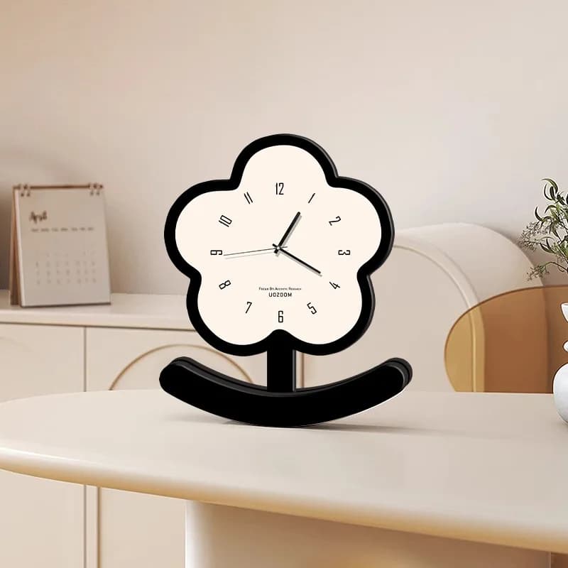 Flower cartoon creative clock pendulum desktop living room desktop ornament high value time clock bedroom bedside silent
