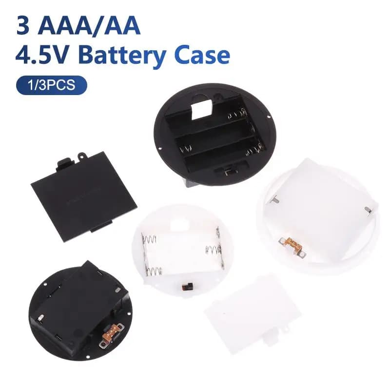 1/3Pcs 3 AAA/AA 4.5V Battery Case With Switch Cover Embedded Battery Holder Battery Storage Boxes Switch Socket Container