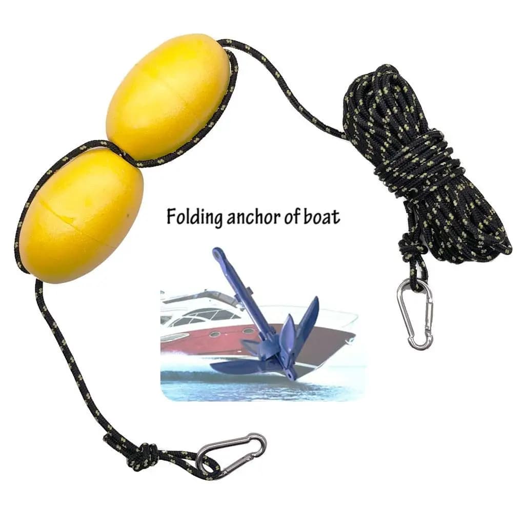 Accessorio per barca galleggiante con linea di lancio galleggiante in PVC galleggiante per ancoraggio per kayak da pesca, stoccaggio marino
