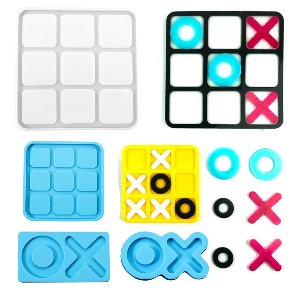 Tic Tac Toe OX gioco di scacchi stampo in Silicone gioco stampi in resina epossidica per fai da te UV resina epossidica artigianato accessori fatti a mano