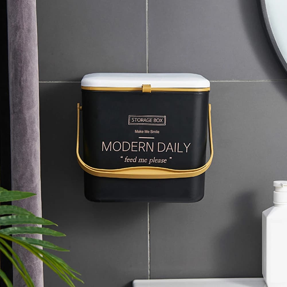 7/12L Trash Bin Hanging Garbage Basket Large Capacity Recycling Garbage Container with Lid for Kitchen Counter Top Or Under Sink