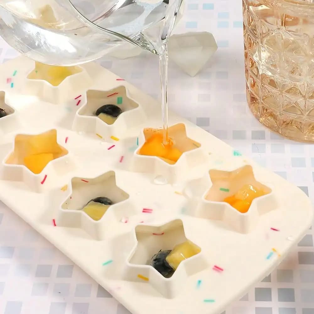 Stampi per cubetti di ghiaccio in silicone, set da 2, a forma di stella, riutilizzabili, per whisky, bevande e cocktail, MaFKing Fun Ice Cubes