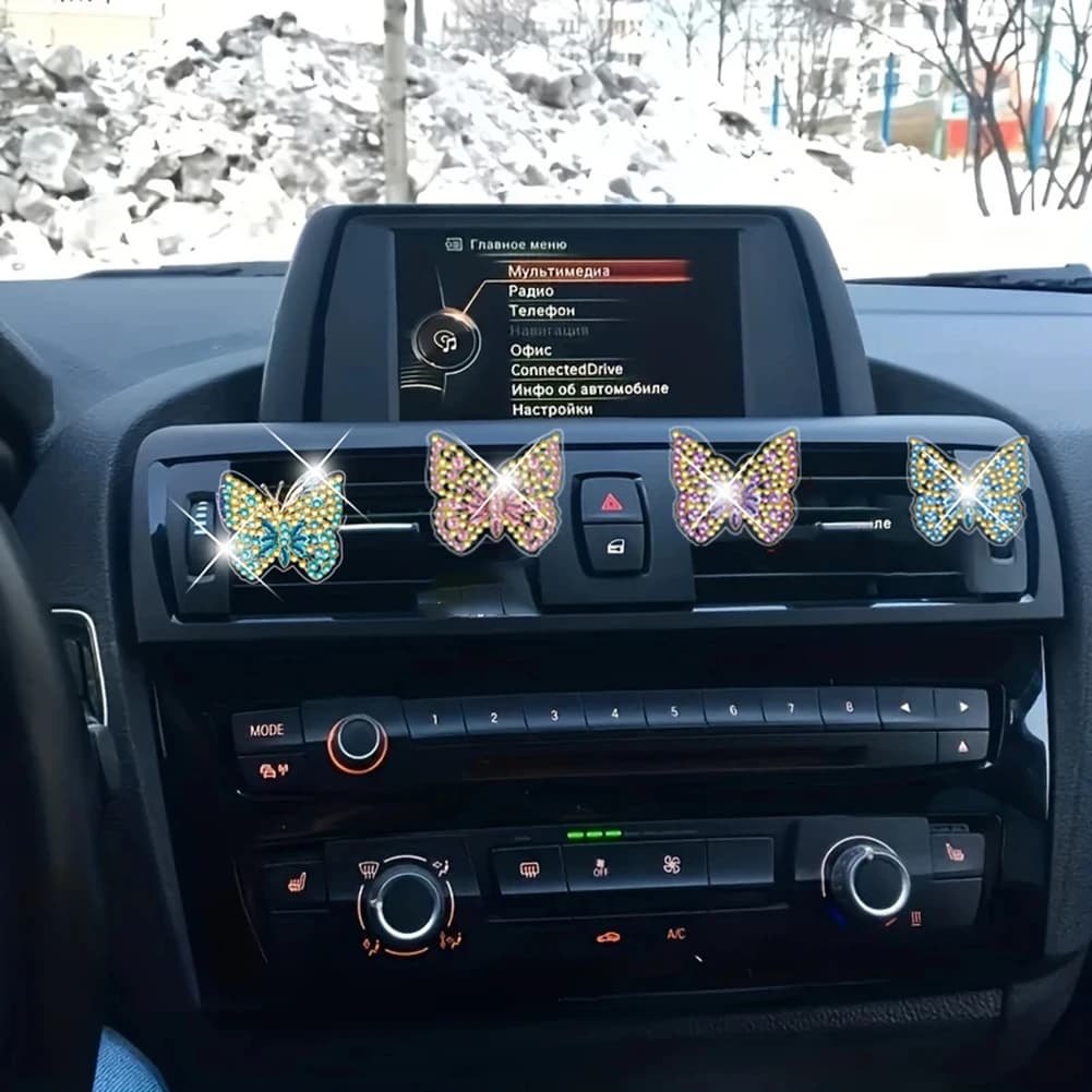 Set of 12 Clips for Aromatherapy Auto with Diamonds, for Interior Decoration Auto