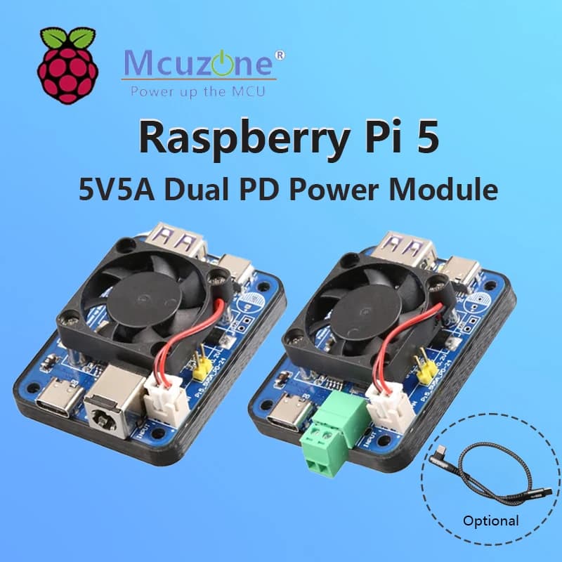 Raspberry Pi 5 Dual Power Trigger Activation Module PD 5V5A 15V / 24V Optional PD USB Dual Output Jetson