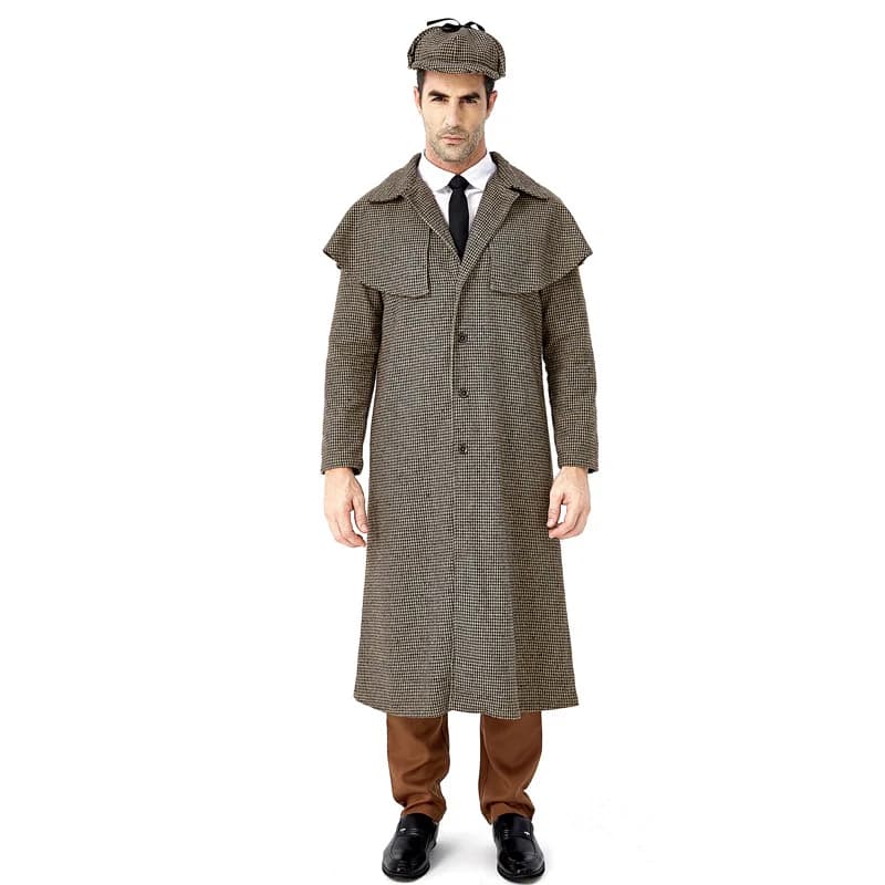 Costume da Detective di Sherlock per uomini adulti, carattere vittoriano Vintage, abiti da gioco di ruolo, costumi di carnevale Purim, Set privato