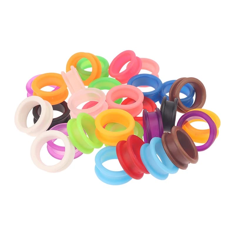 10 pezzi forbici per capelli da barbiere professionali forbici anelli per dita impugnature inserti anello in silicone morbido per barbieri da salone