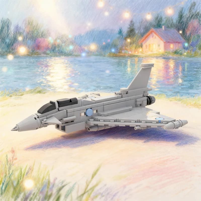 Set di Costruzioni MOC Eurofighter Typhoon da 175 Pezzi, Blocchi Creativi Educativi, Idea Regalo di Natale