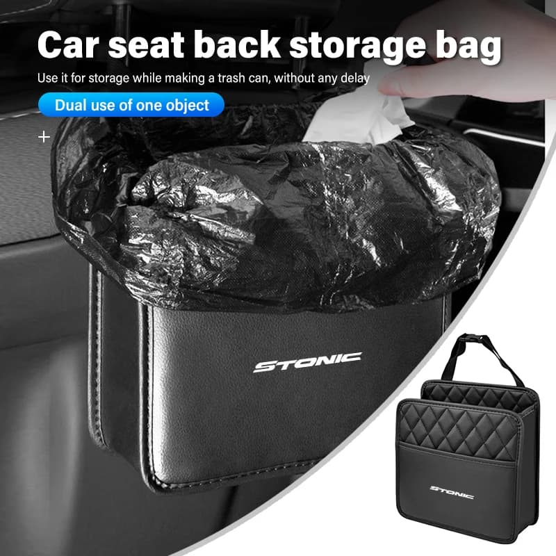 Car Seat Back Storage Leather Multifunction Storage Box For KIA Ceed Soul Picanto Stonic Venga Sorento Forte