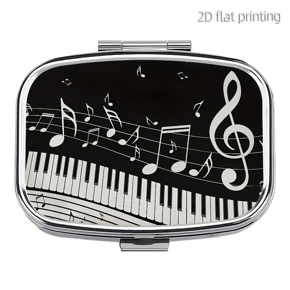 1 metal frame with artistic design, pocket/ wallet case, organizer for supplements and travel vitamins