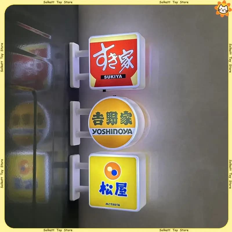 Ristorante Logo Magneti per frigorifero Luminoso Yoshinoya Mini Segno Matsuya Giappone Metropolitana Cafe Creativo Light Box Giocattolo Decorazione della casa ABS