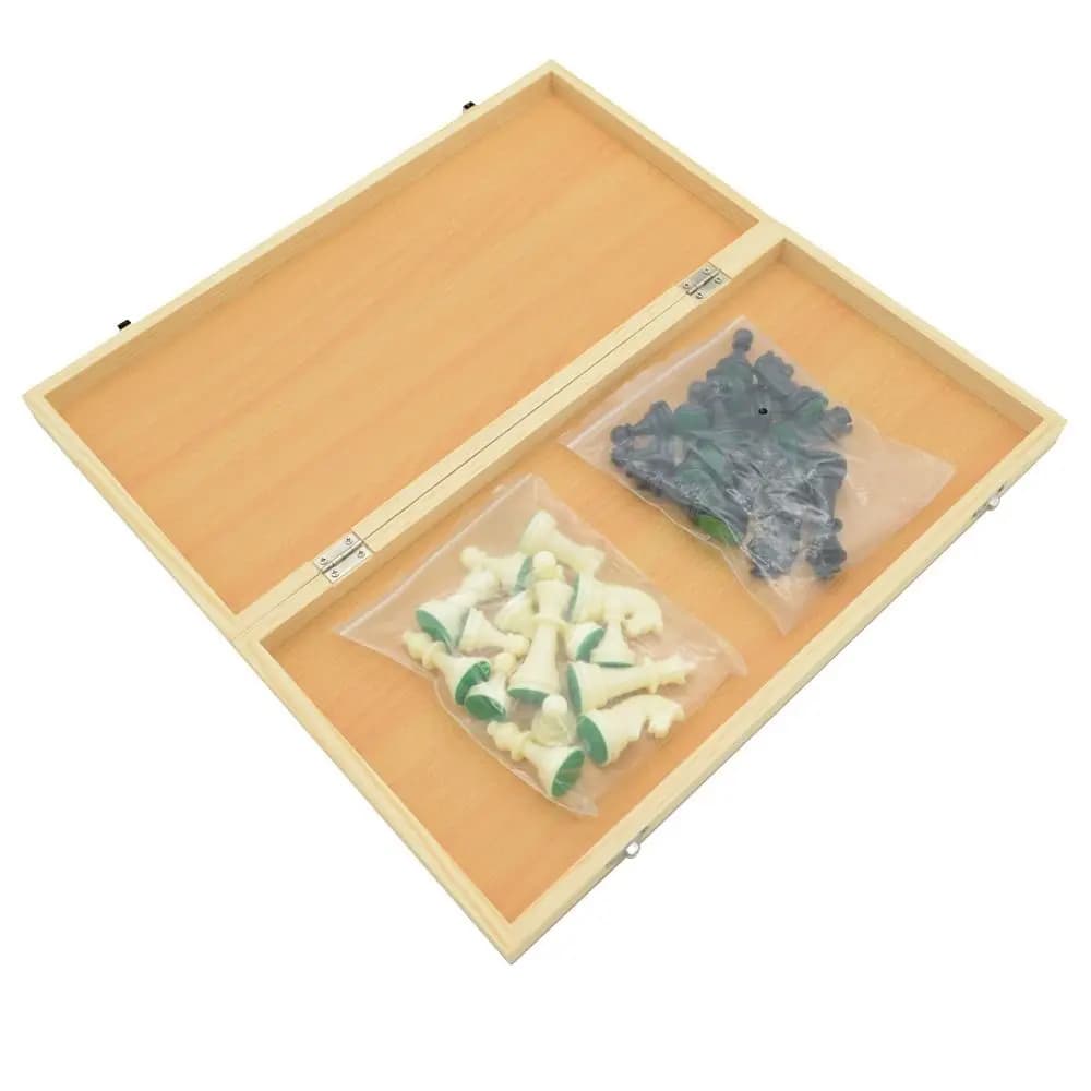 Scacchiera in Legno Massiccio, Set di Scacchi Internazionali Pieghevole, Gioco Educativo Standard per Migliorare l'Intelligenza