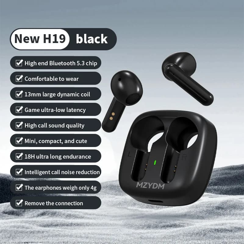 Bluetooth 5.3 Sports Headphones with Charging Case Sound HiFi ENC In-ear Gaming Headphones with Microphone