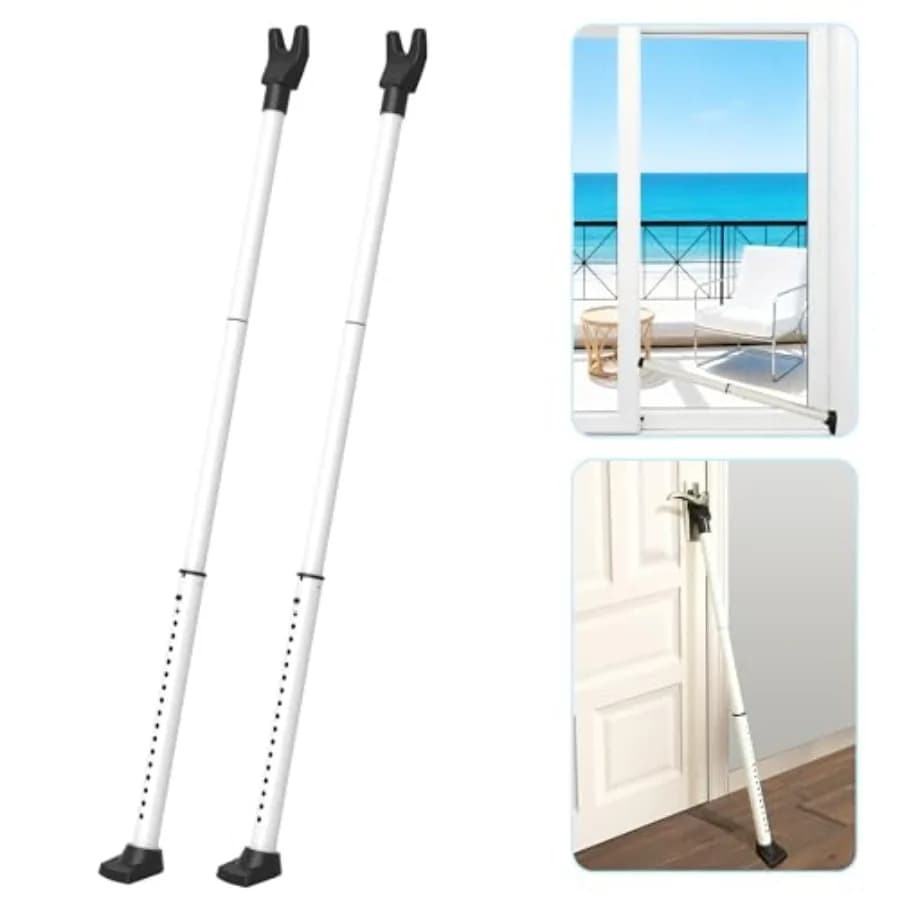 Barra di Sicurezza per Porta Aggiornata e Blocco per Porta Scorrevole, Fermaporte, Blocco Porta Regolabile Resistente per Appartamenti, Case, W