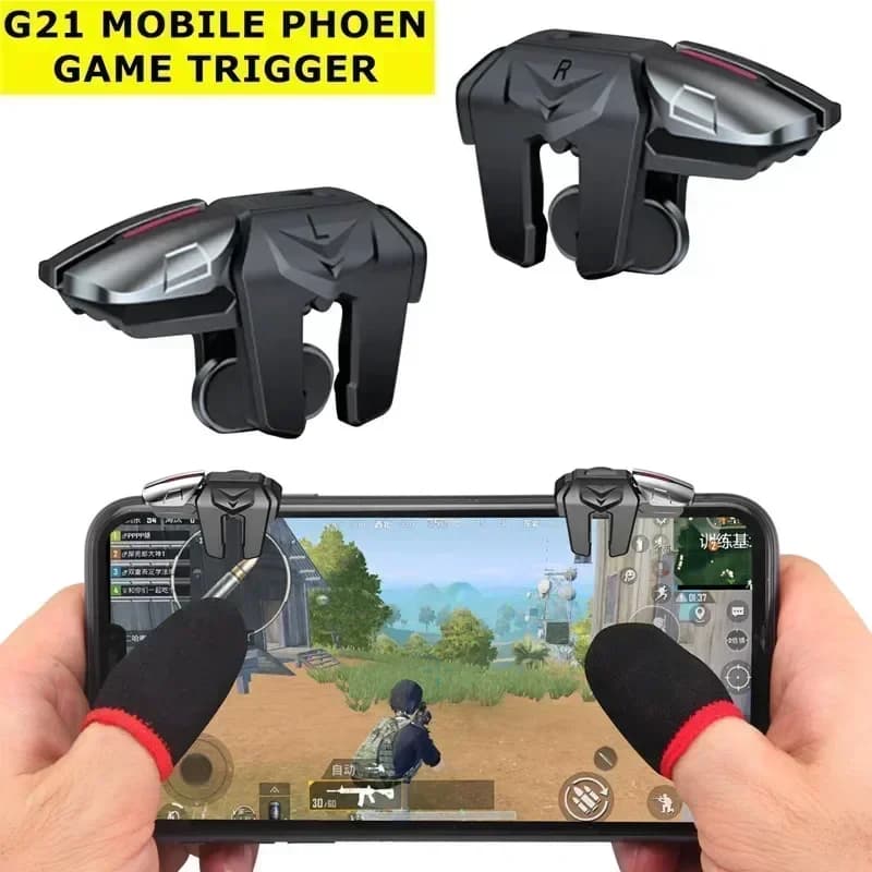 G21 Trigger di gioco per telefono cellulare a sei dita per PUBG Aim Shooting L1 R1 Pulsante chiave ABS per IOS Android Gamepad universale Joystick
