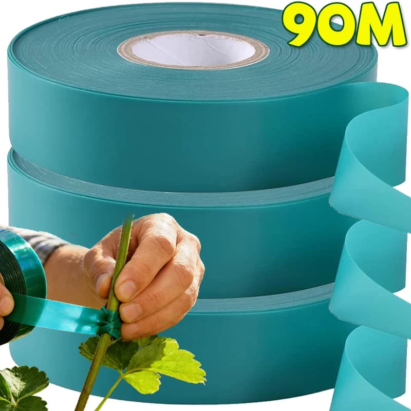 Nastro Elastico Verde 45/90M per Piante, Legatura per Fiori, Cavi Elastici per Pomodori e Uva, Fissaggio Anti-Allineamento per Giardinaggio e Arrampicata