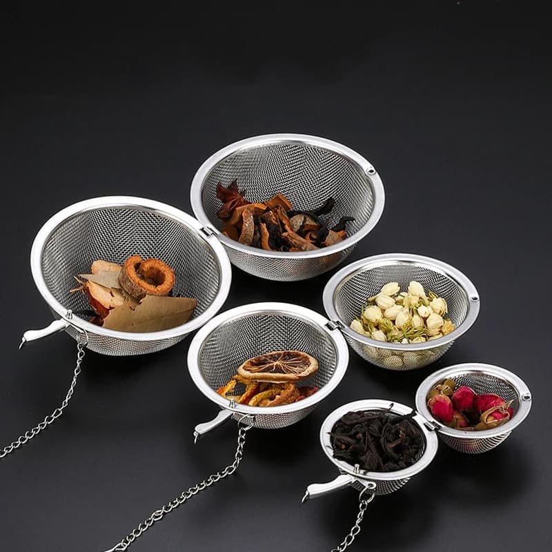 Stainless Steel Tea Ball Mesh Infuser Strainers 2pcs Tea Filter Interval Diffuser Tea Ball Loose Leaf Tea Strainer Kitchen Tools