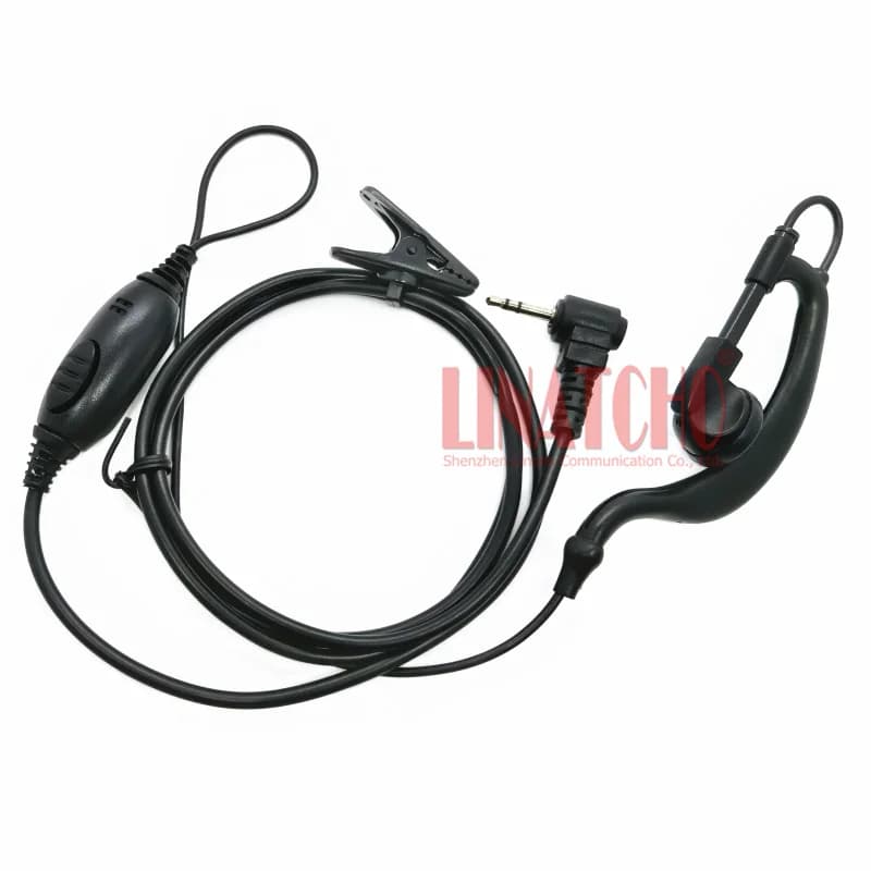 Microfono auricolare con gancio per l'orecchio radio bidirezionale con pulsante PTT 2,5 mm T6210 T6212 T6220 Walkie Talkie auricolare cablato