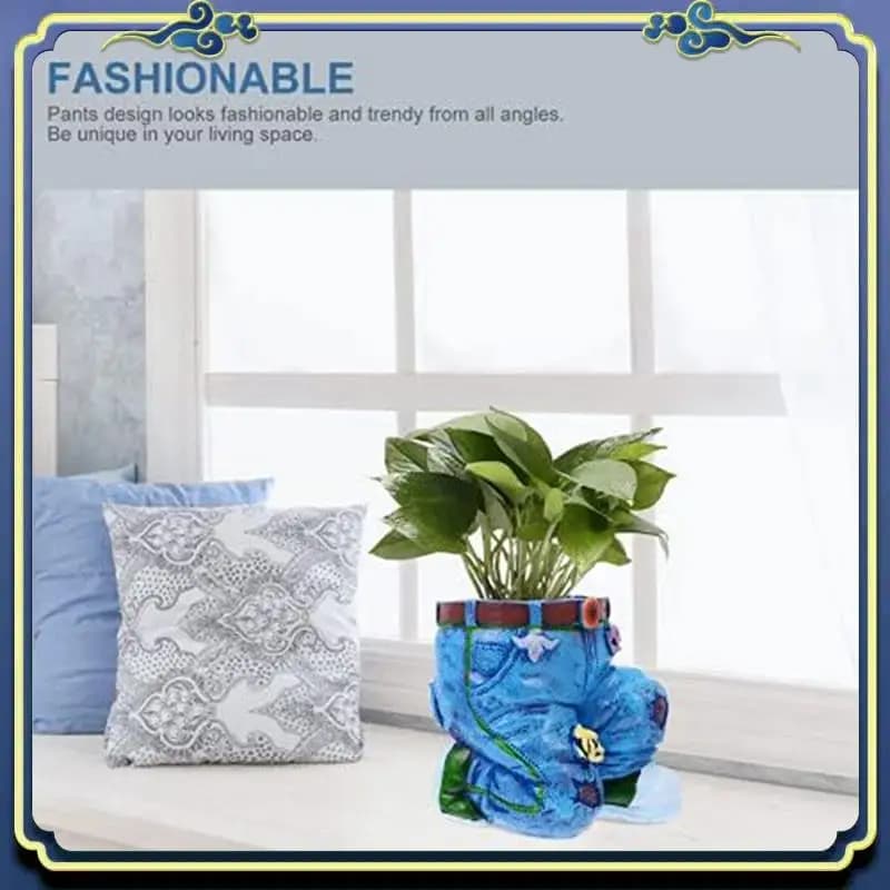 Jeans Flower Jar for Plants Decorative Jar for Flowers Table Decoration Statue Flower Jar Small Plant Pot Easy to Use B
