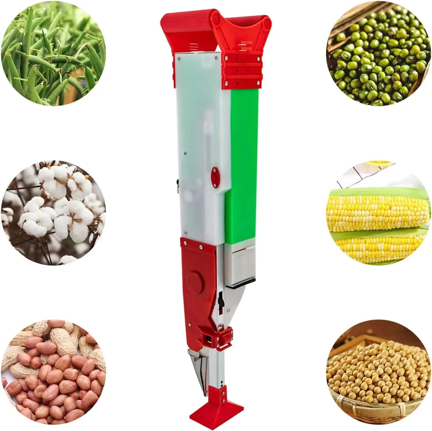 NEWEST Manual Seeder, Adjustable Handheld Seeding Machine Peanut Corn Bean Planter Household Garden Patio Flower Plant Vegetable Fertilizer Spreader