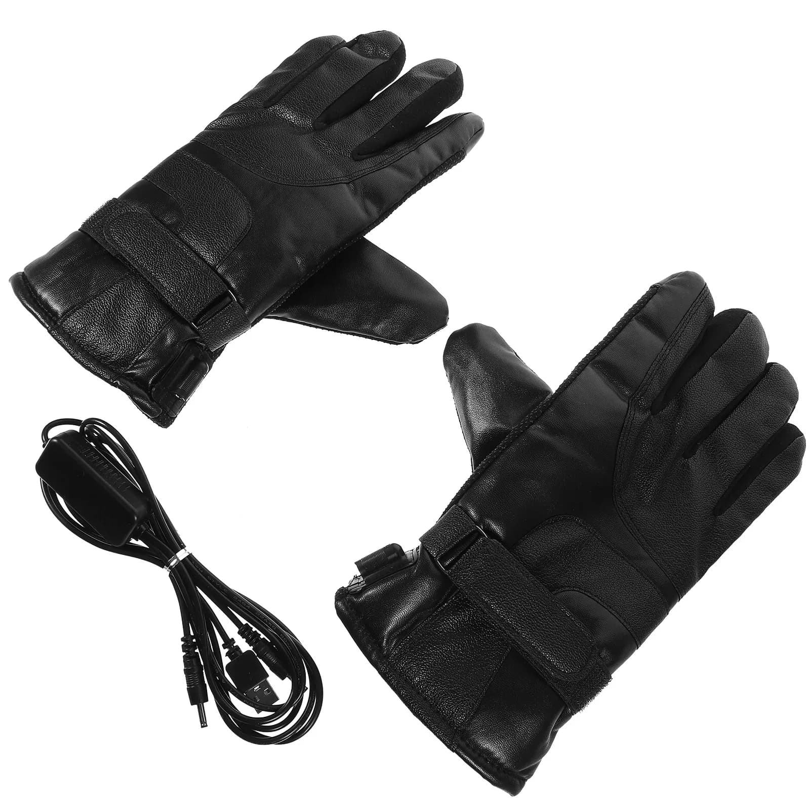 1 Paio di Guanti Invernali Riscaldati USB, Antivento, a Dita Intere, per Ciclismo, Sci, Pattinaggio, Campeggio, Mantengono il Calore