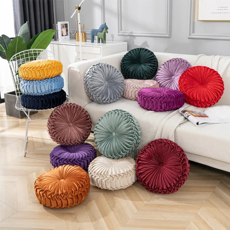 Nordic-style pillow, handmade wheel pillow, pumpkin cushion, headboard cushion, sofa pillow, office chair backrest,waist support