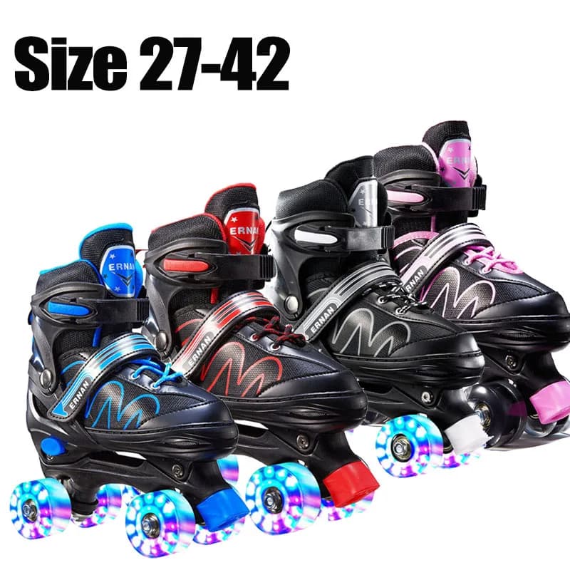 Size 27-42 Adjustable roller skates for boys and girls aged between 3 and 12 children Lighted wheels Wheelchair Sneakers Roller skates