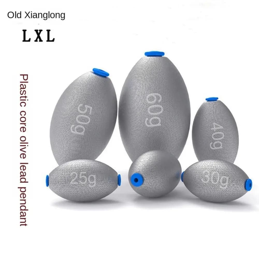 5pcs lead fishing platine shaped olive with plastic cap bait lead weights 3g-40g fishing pyombines