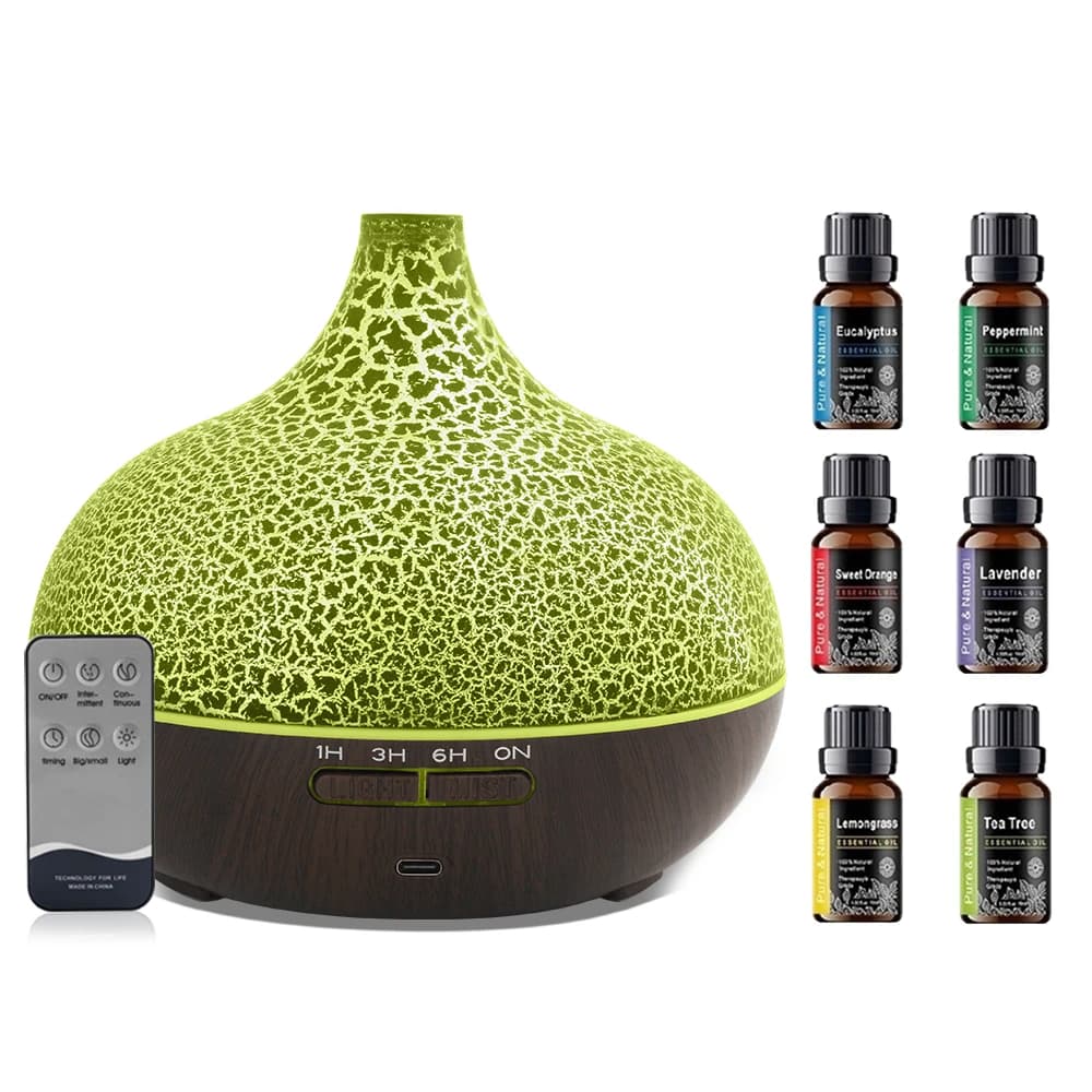 Elegante diffusore per aromaterapia da 550 ml con spegnimento automatico, silenziosa, perfetta per la casa e i regali